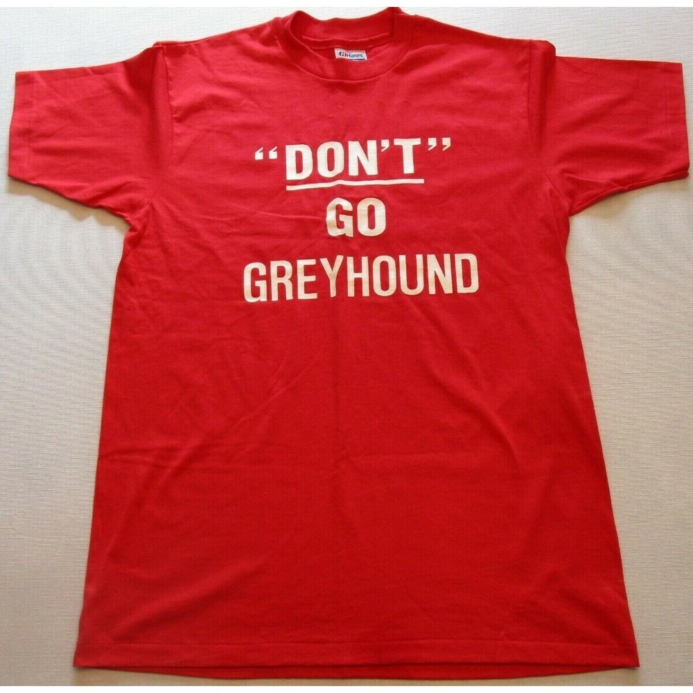 Vintage 1990 Greyhound Strike Shirt 2 sided Red (L) 50/50 Political/Historical
